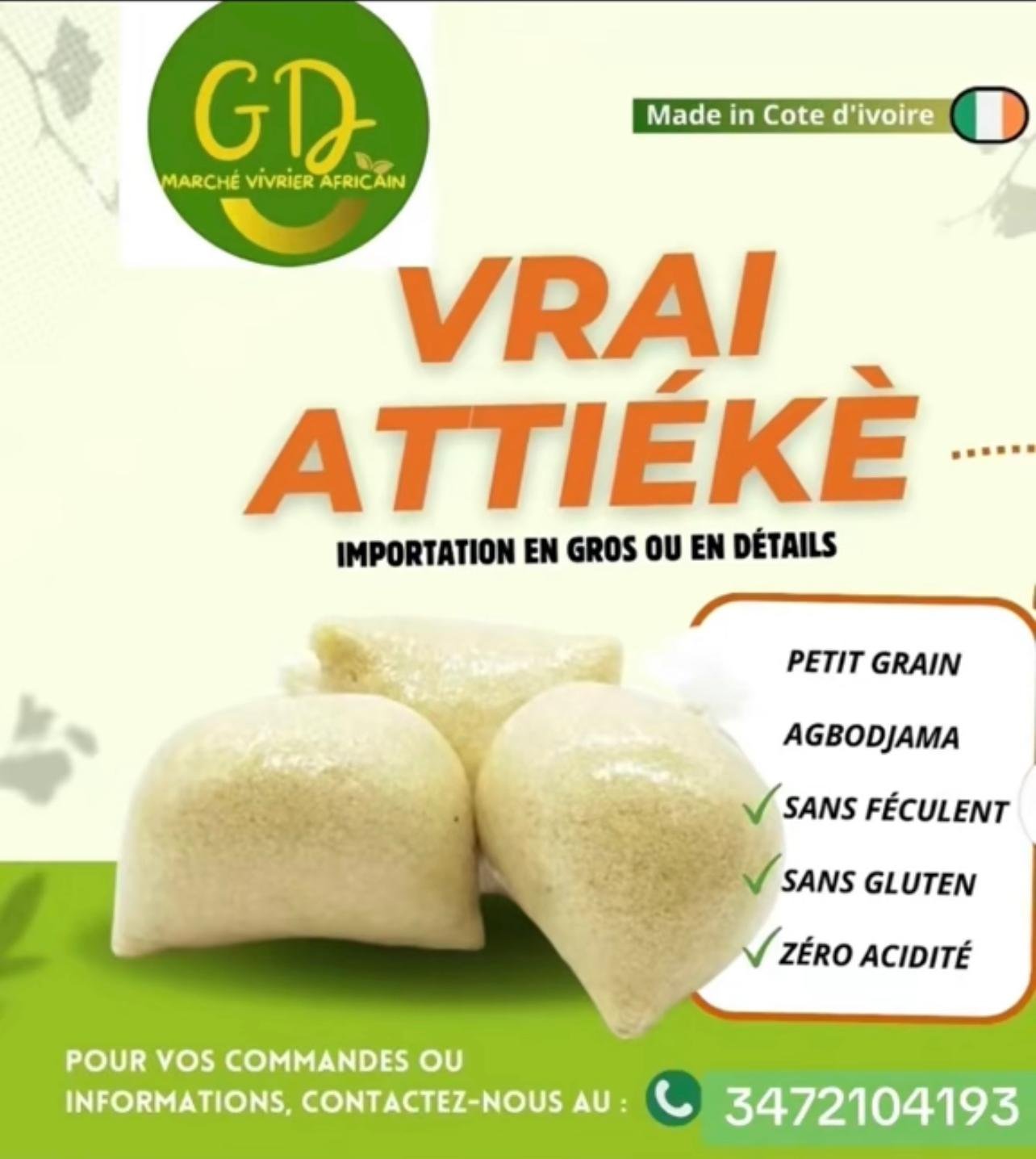 10 boules cassava couscous Attieké